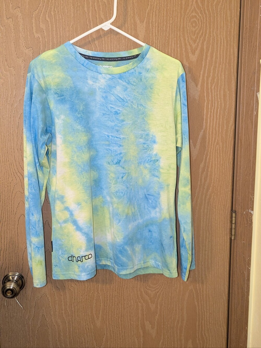 Dharco - Women's LS Yellow / Light Blue Tie Dye  Top - Large